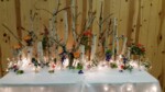 6'x 3' Birch Table Top with 10 vases of Your Flowers & Greens